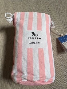 ✨ 🆕 Dock & Bay Round Quick Dry Towel - Malibu Pink  & White Stripes